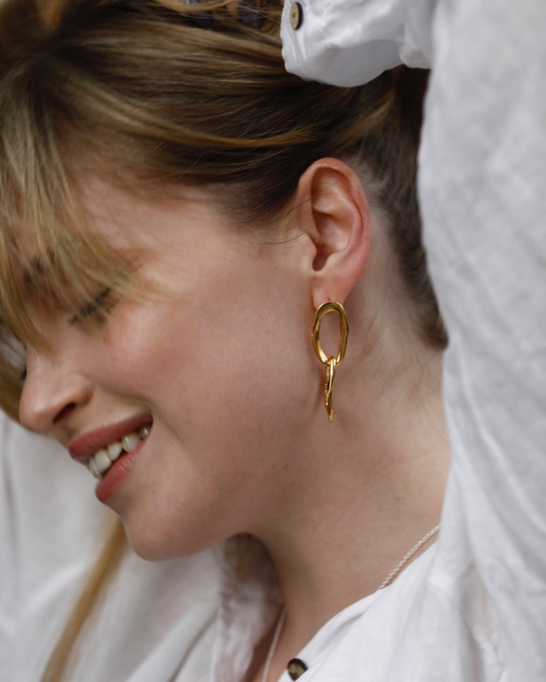 Duo Earrings Gilded Silver