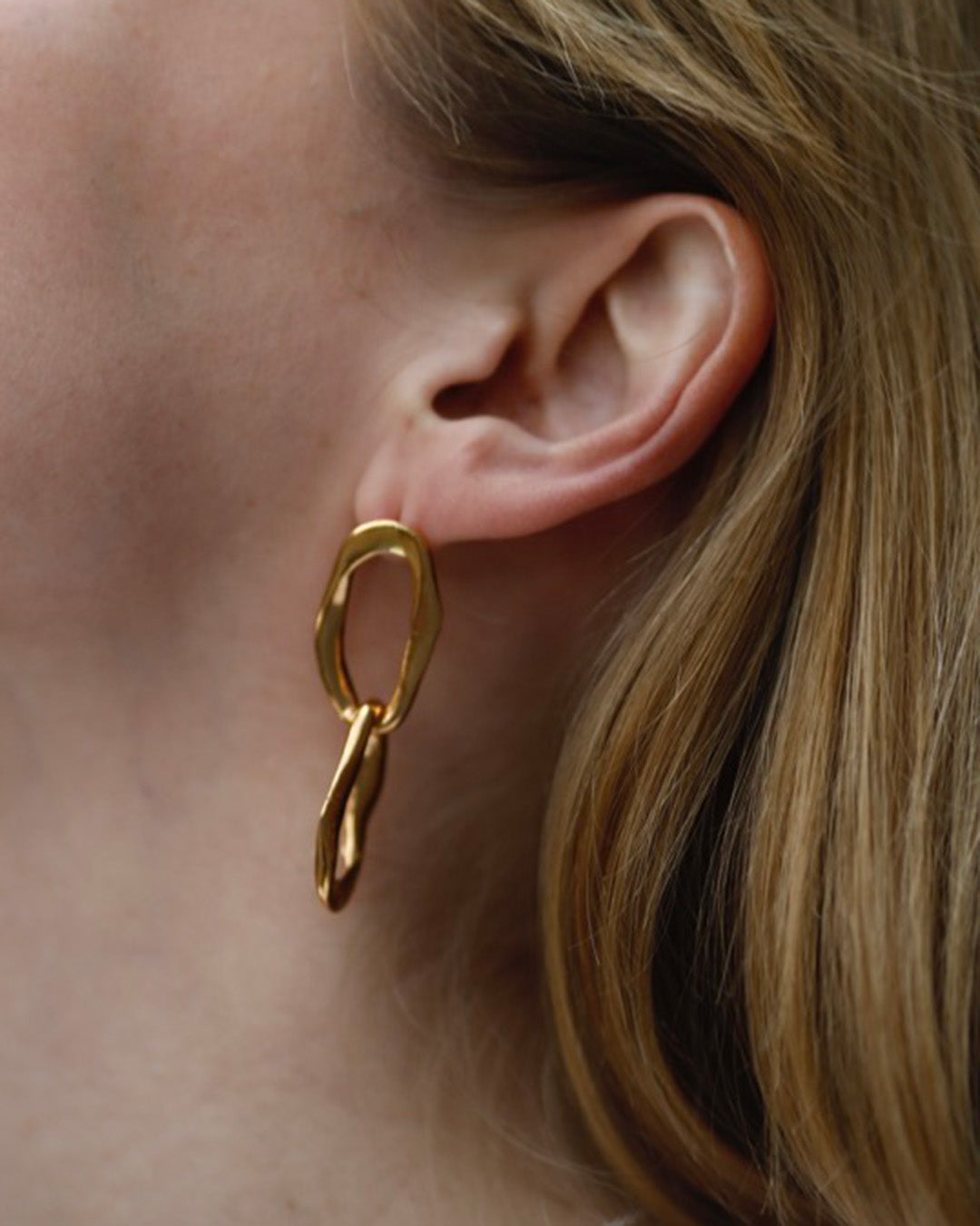 Duo Earrings Gilded Silver