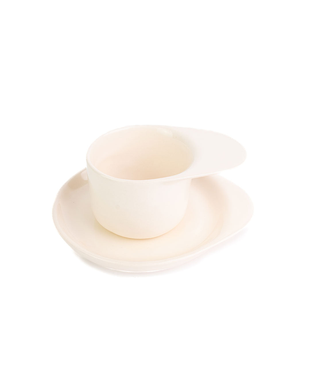 Ameno Espresso Cup white with Plate_pottery_nu ceramica