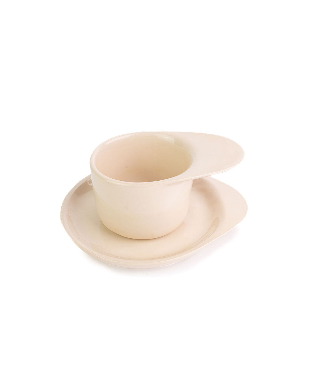 Ameno Espresso Cup beige with Plate_pottery_nu ceramica