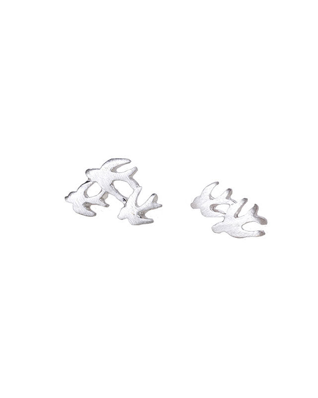 Silver swallow earrings