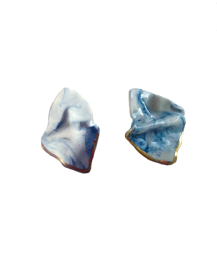 Ceramic earrings Pepaflaca gold