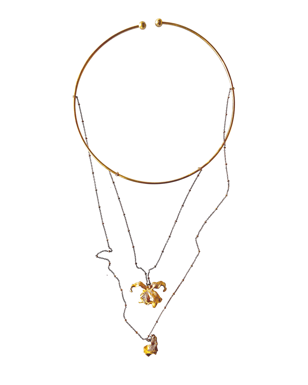 GelsominoTube Necklace with Hanging Flowers