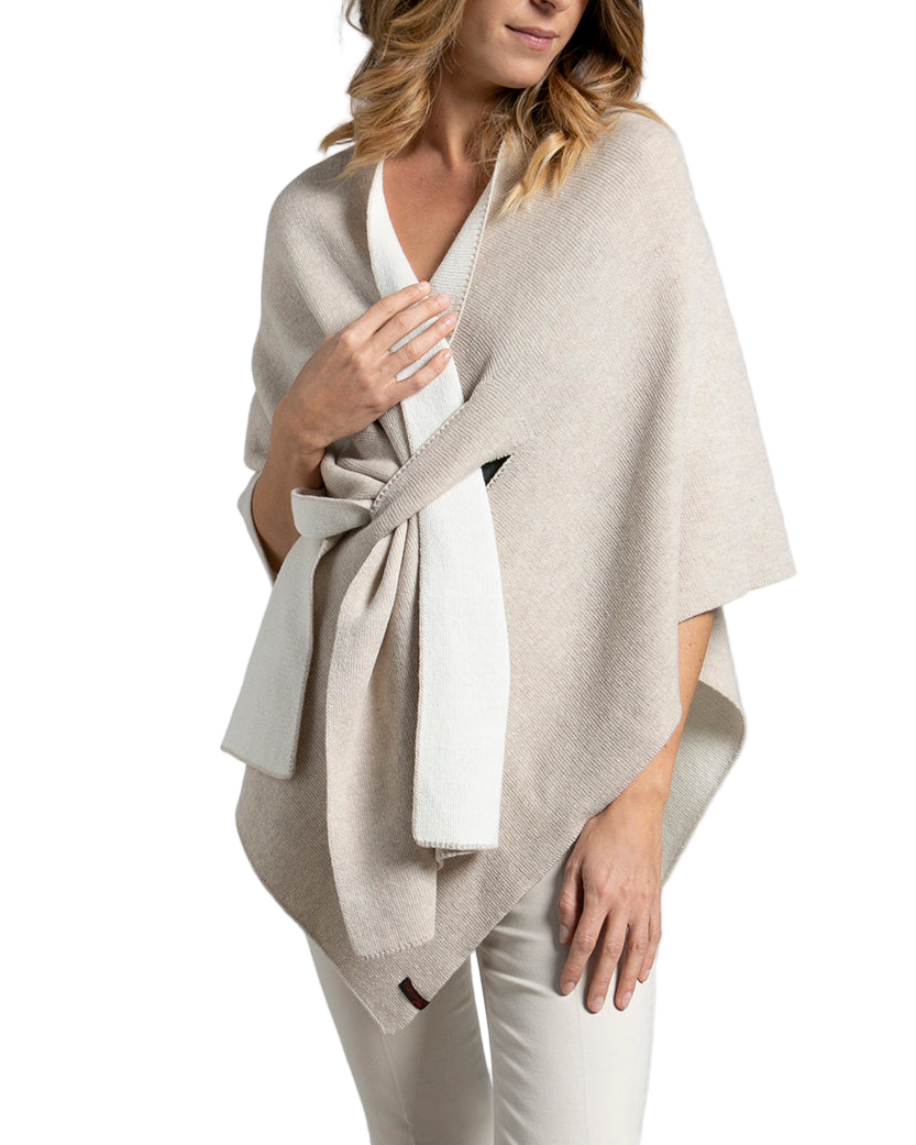 Firenze wool & viscose poncho