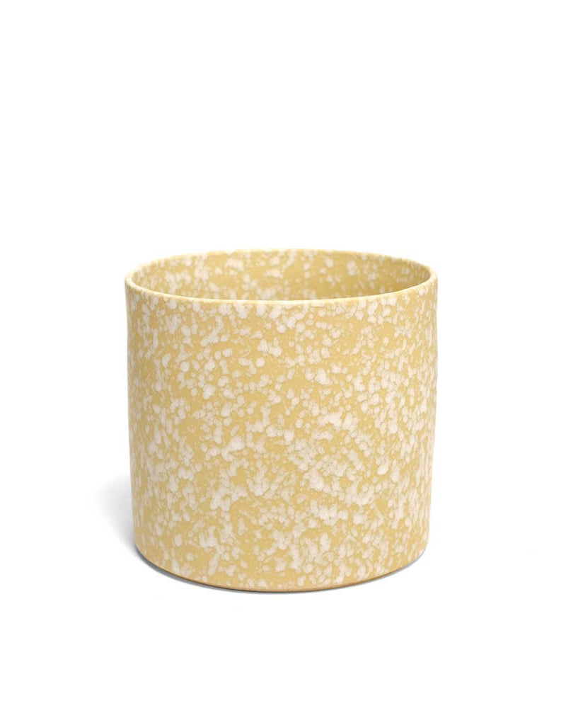 Speckled glazed stoneware planter