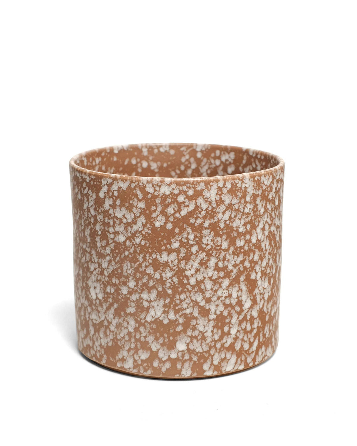 Speckled glazed stoneware planter