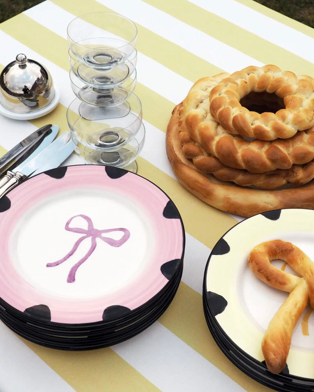 Piatto da dessert a fiocco - Rosa