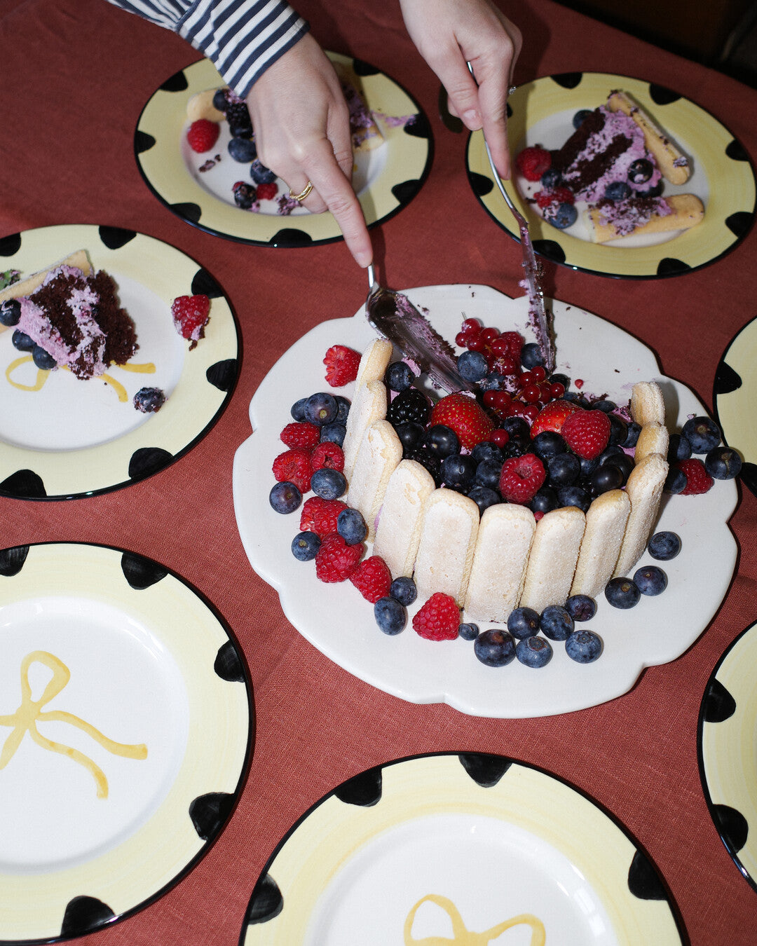 Piatto da dessert a fiocco - Giallo