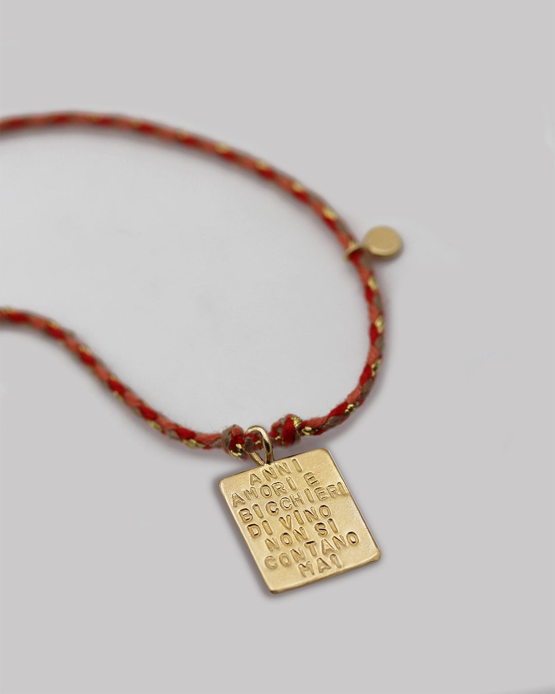 "Anni amori e bicchieri di vino non si contano mai" Cord Necklace