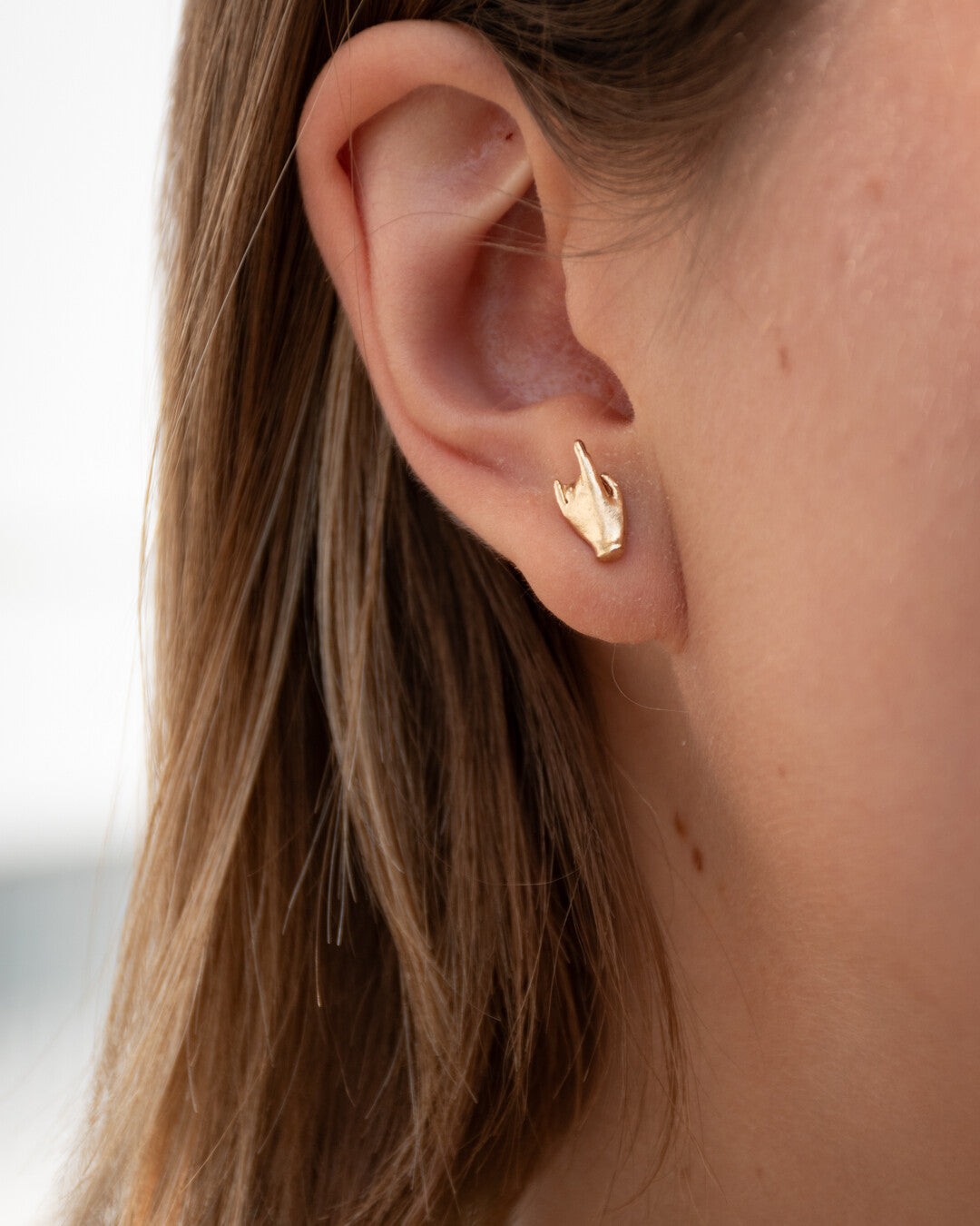 Horn hand earrings