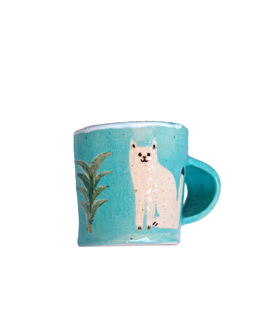 Tasse à café en forme de chat peinte à la main