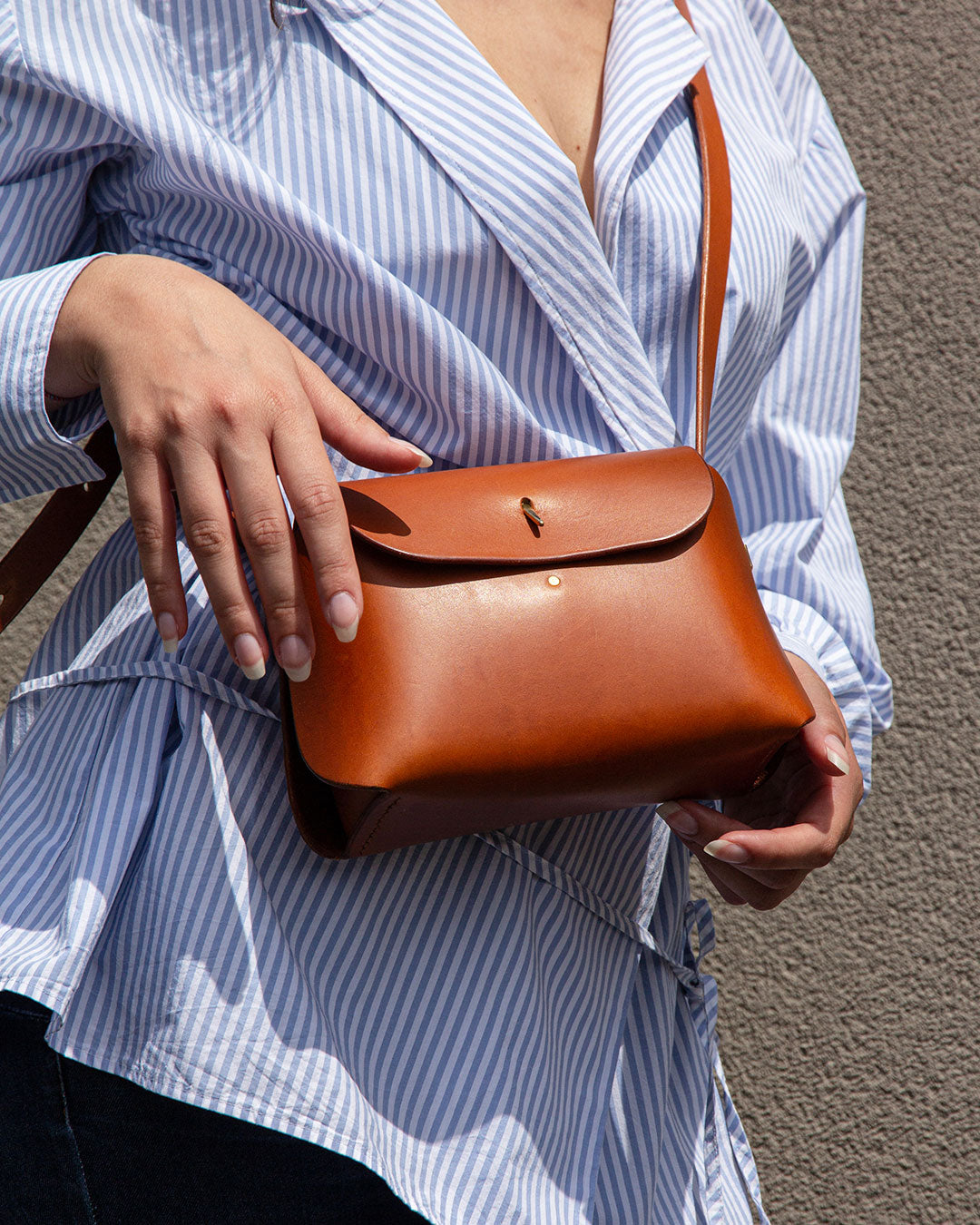 Mini Dumpling Bag vegetable tanned leather Anthenay