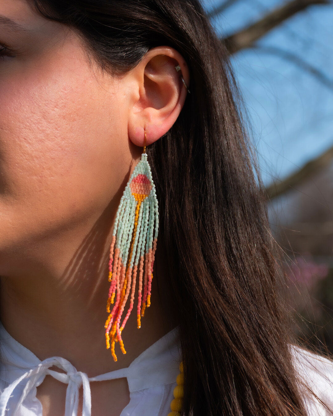 "Sunset" beaded earrings