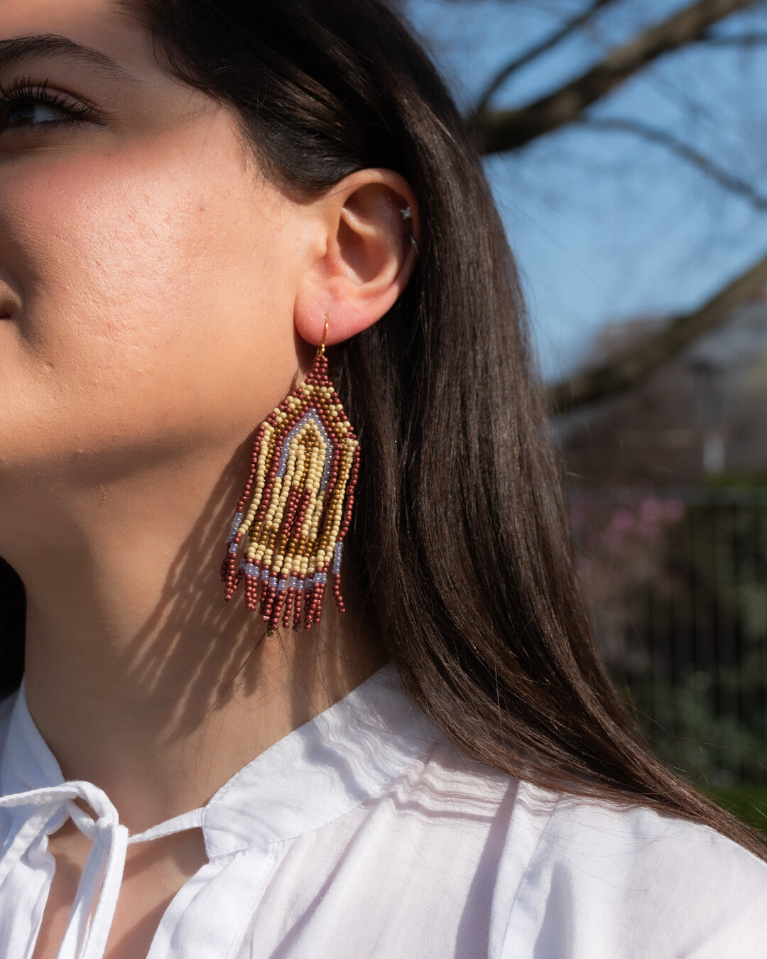 "Texas Sun" beaded earrings