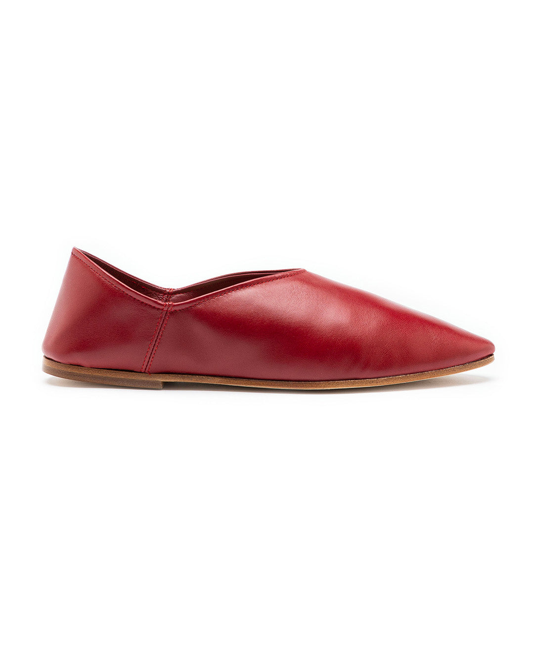 Chaussures plates Babù Milano en cuir - Rouge