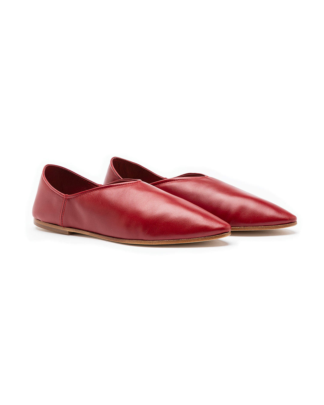 Babù Milano Leather Flats - Red