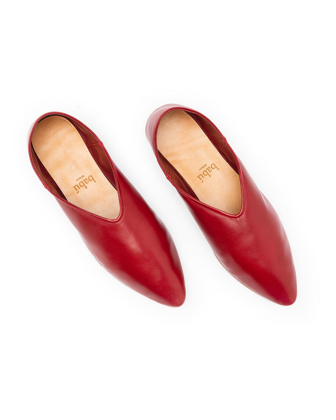 Babù Milano Leather Flats - Red
