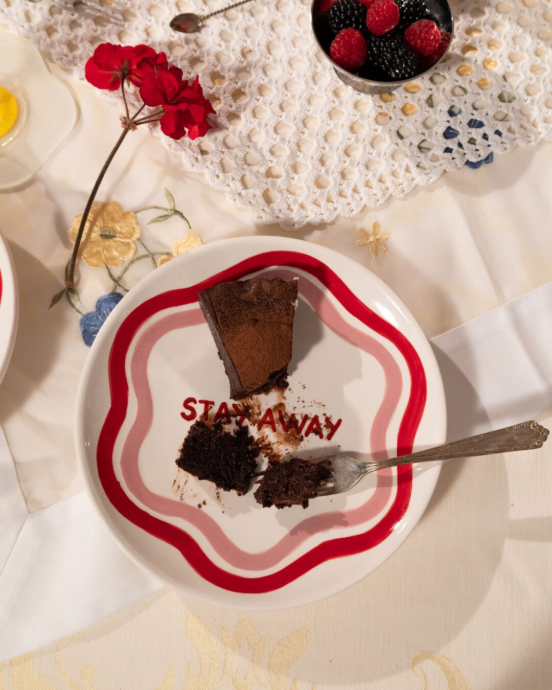 STAY AWAY dessert plate
