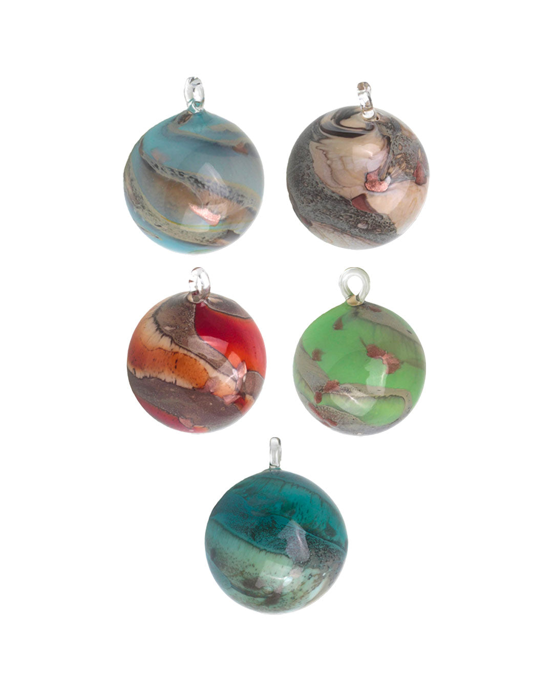 Murano Glass Christmas Balls MIX - Set of 5