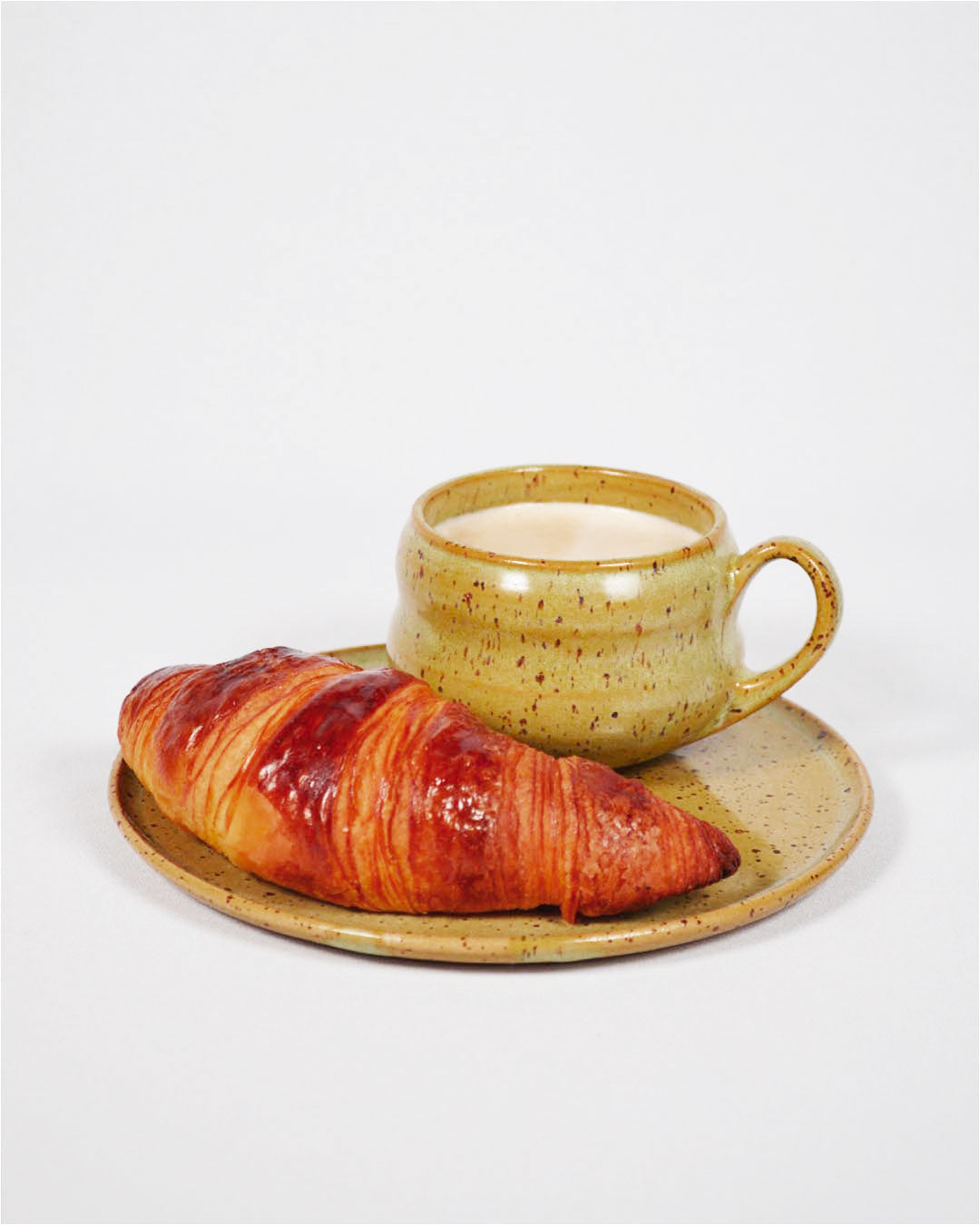 speckled clay handmade breakfast set - Cami Studio