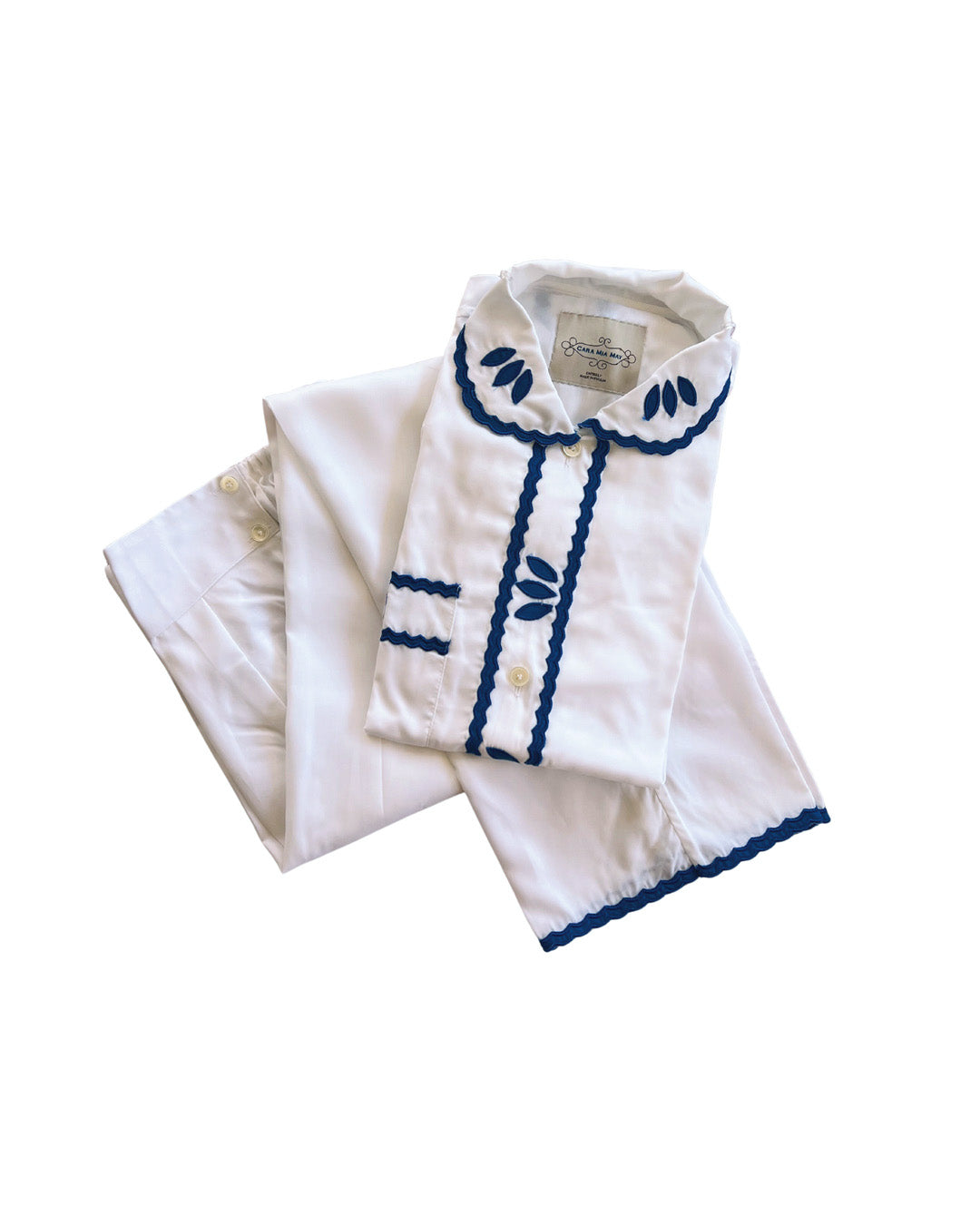 Embroidered Luxury Pyjamas Set - Calce white