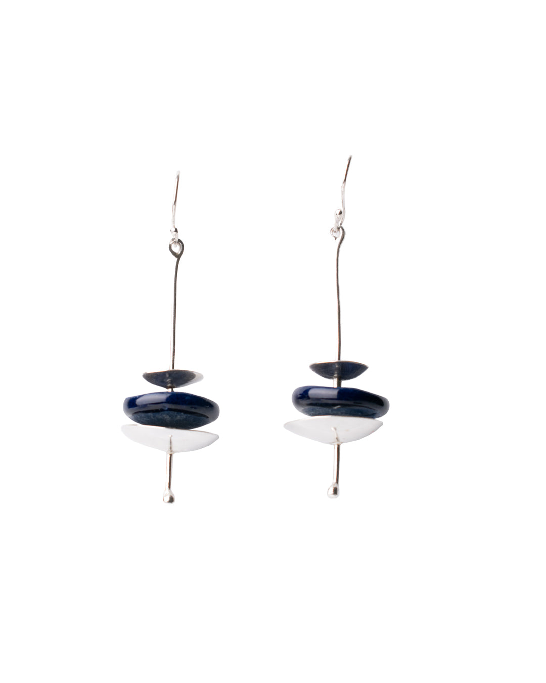 Hana - Boucles d'oreilles en porcelaine et argent 