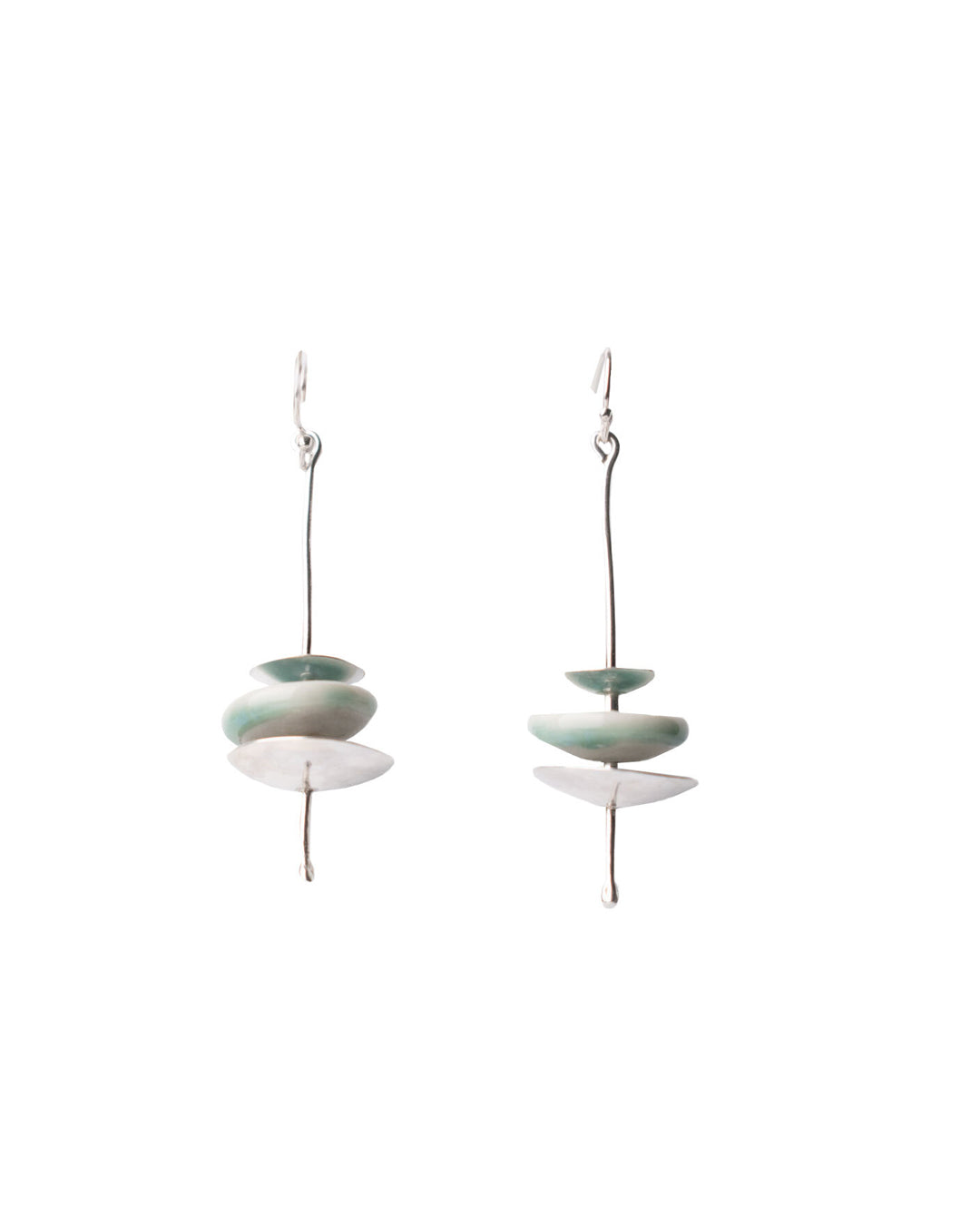 Hana - Boucles d'oreilles en porcelaine et argent 