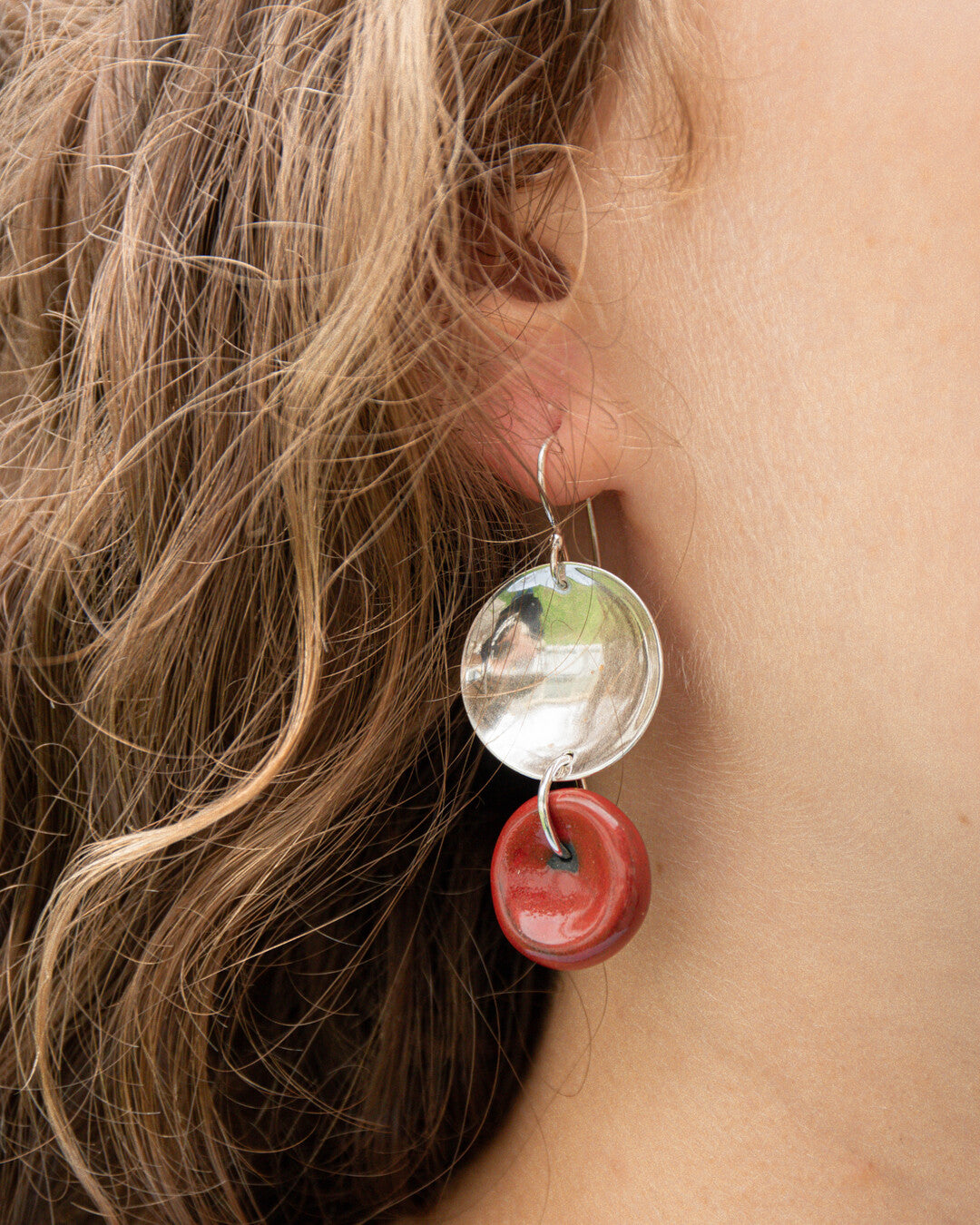 Balance - Boucles d'oreilles en porcelaine et argent