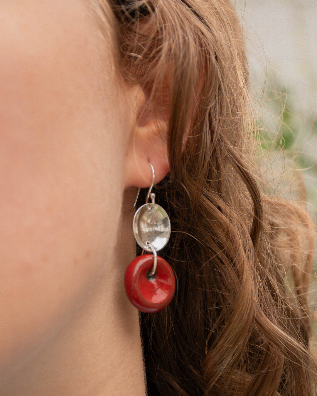 Balance - Boucles d'oreilles en porcelaine et argent