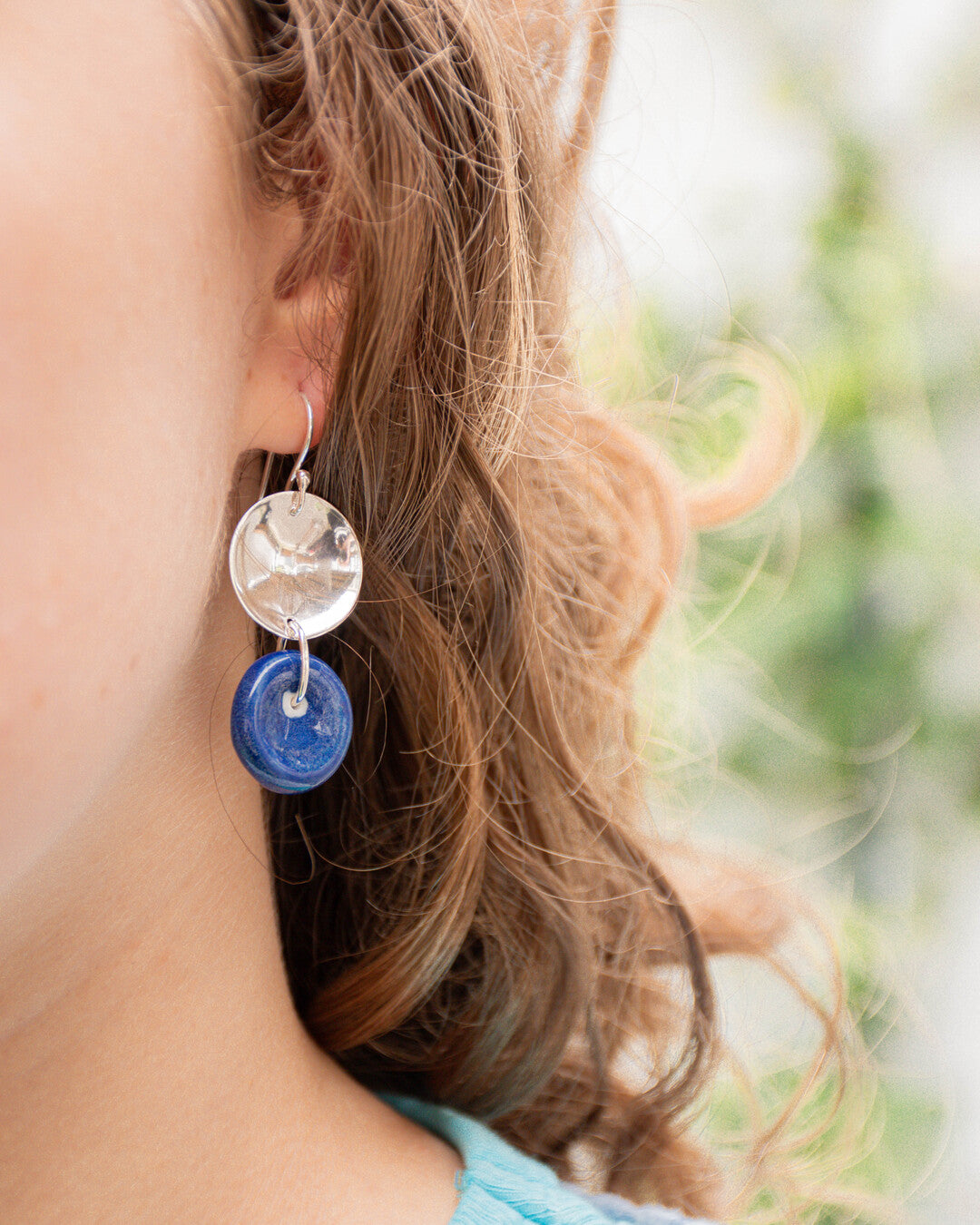 Balance Porcelain and Silver Earrings