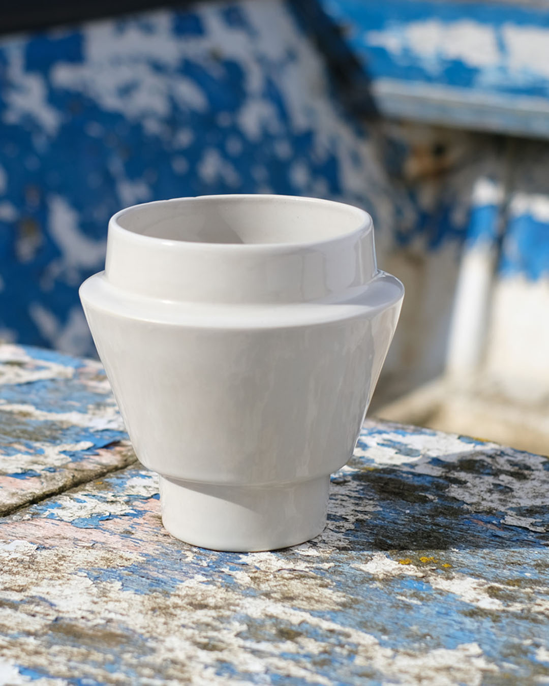 Vaso in ceramica smaltato Boia - Bianco