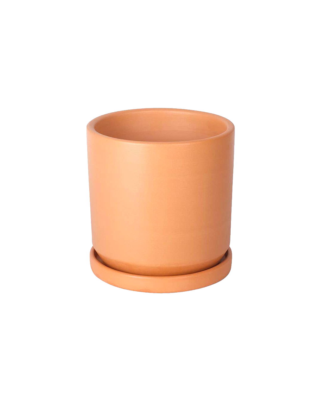 Natural clay pot with saucer – Small