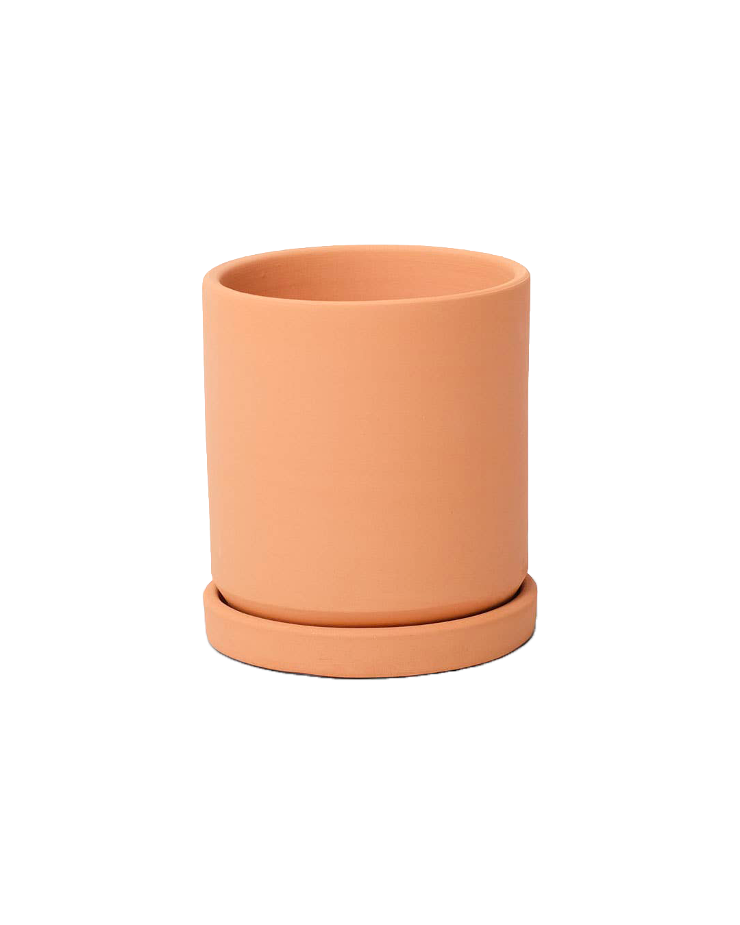 Natural clay pot with saucer – Small