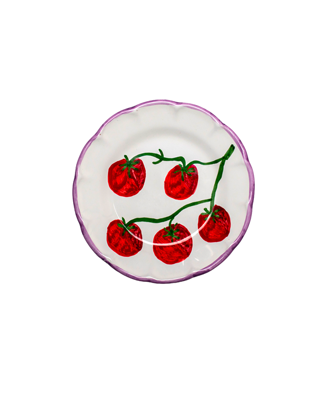 Tomato Breakfast Plate - Purple Rim