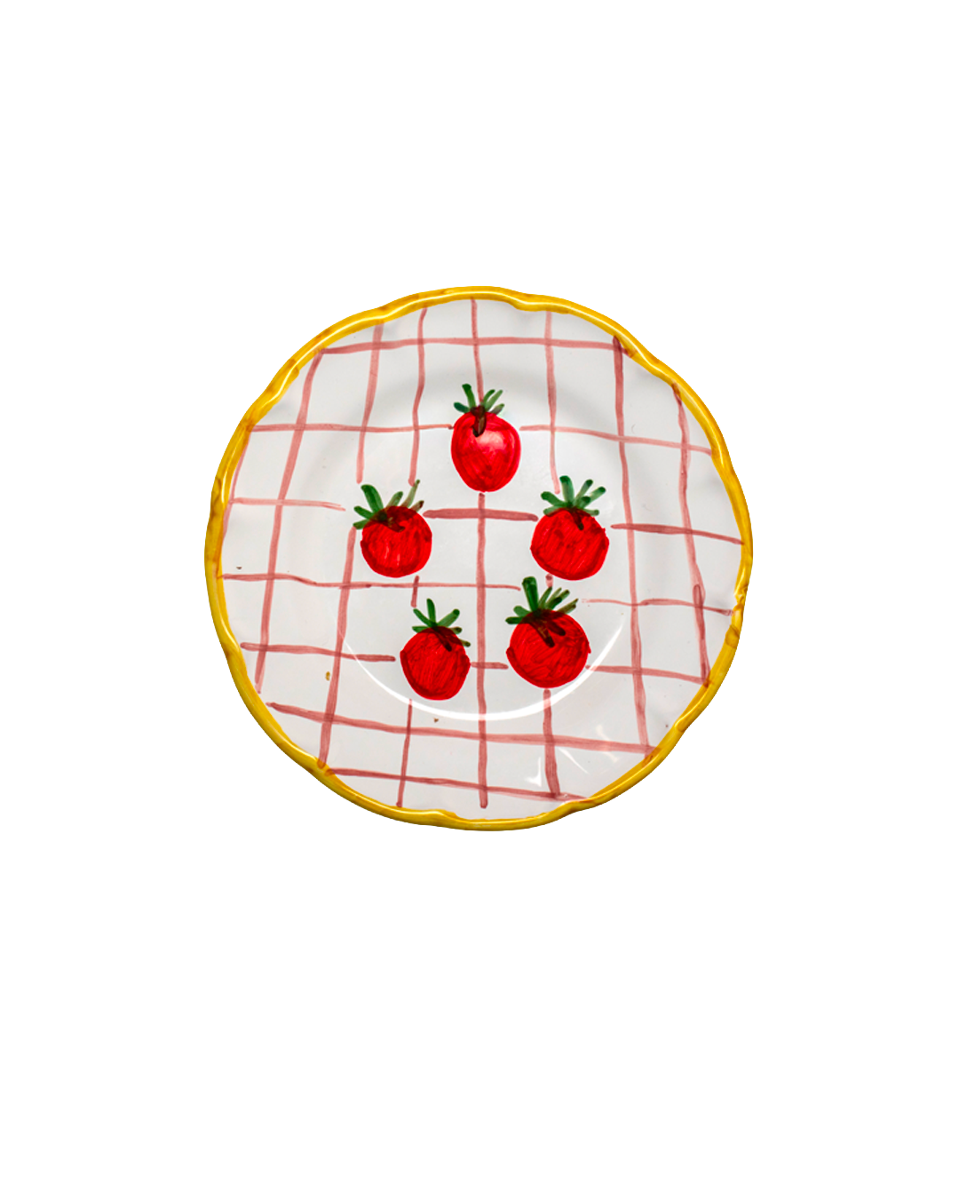 Tomato Breakfast Plate - Yellow Rim