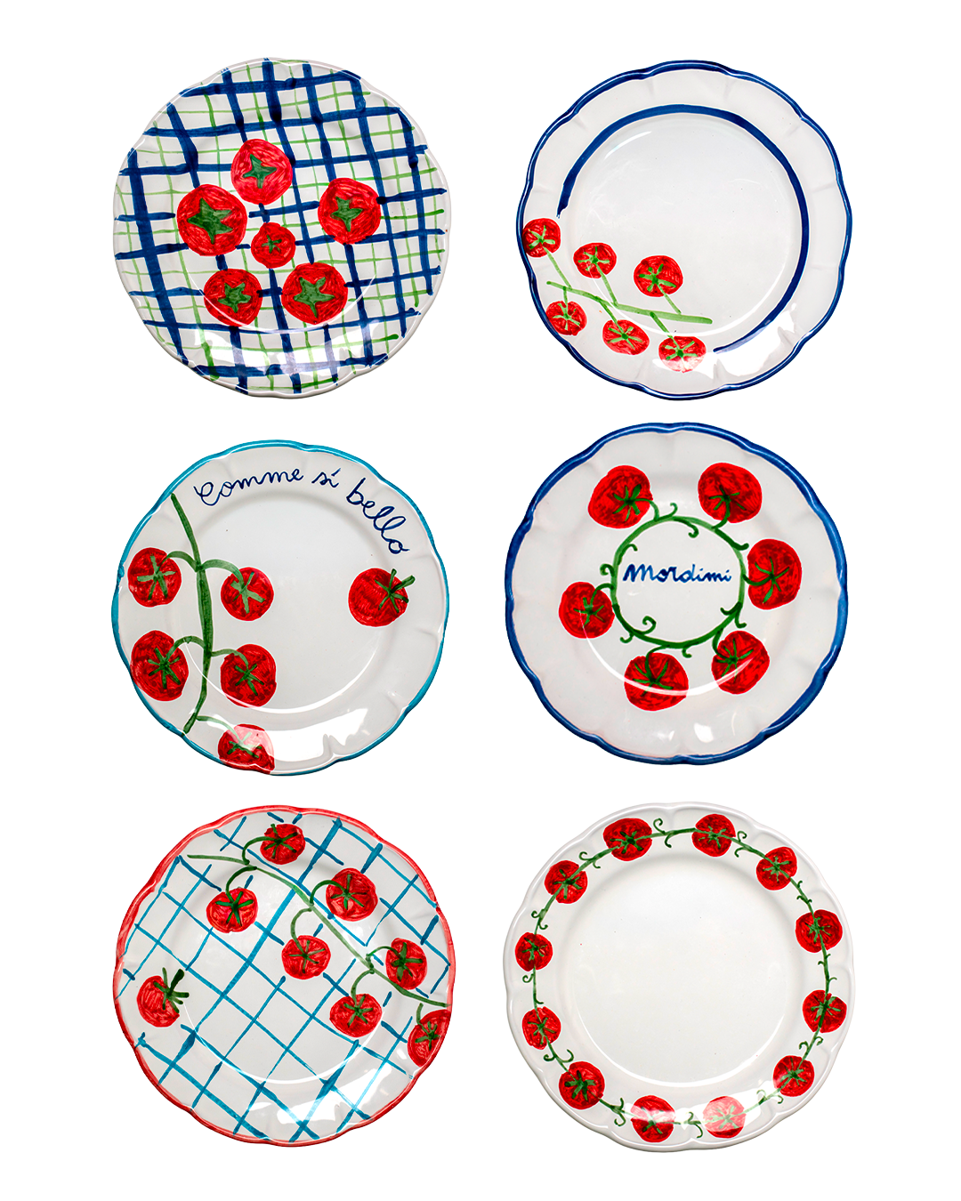 Tomato Dinner Plates MIX - Set of 6