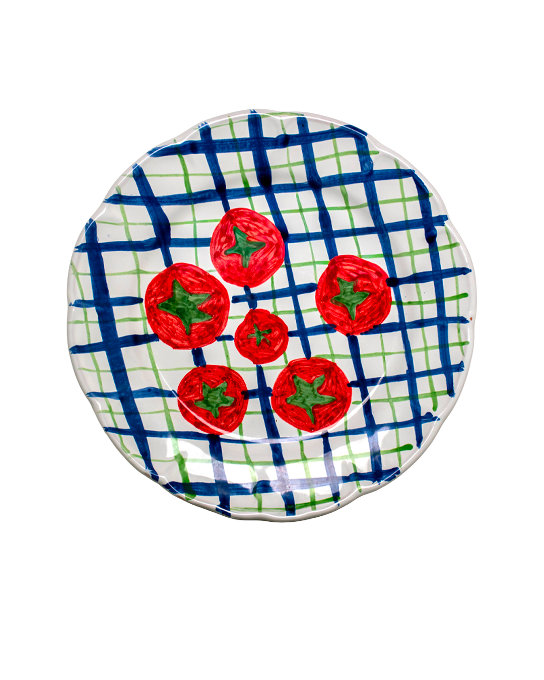 Tomato Dinner Plate - Blue & Green