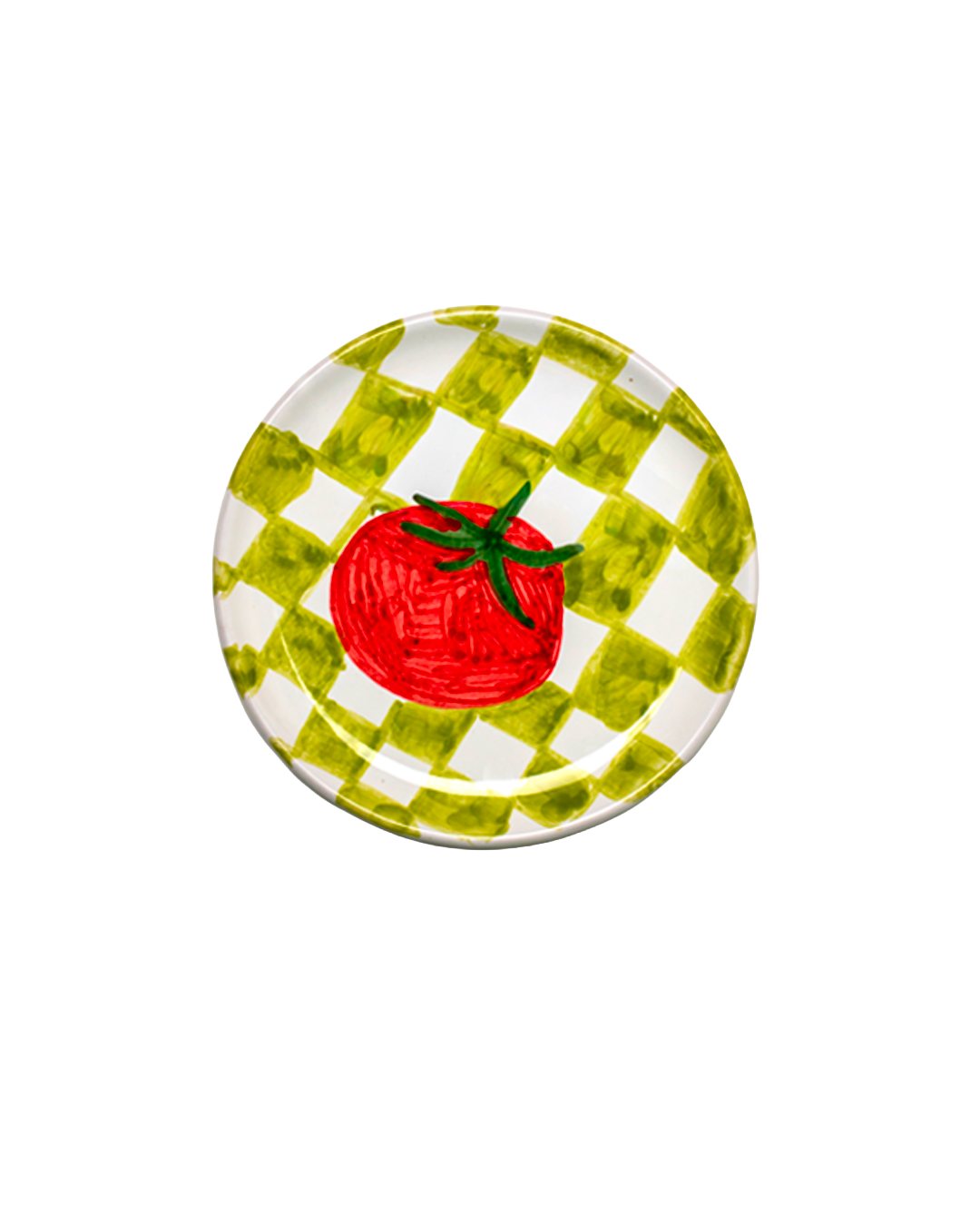 Picnic Plate - Chessboard Green