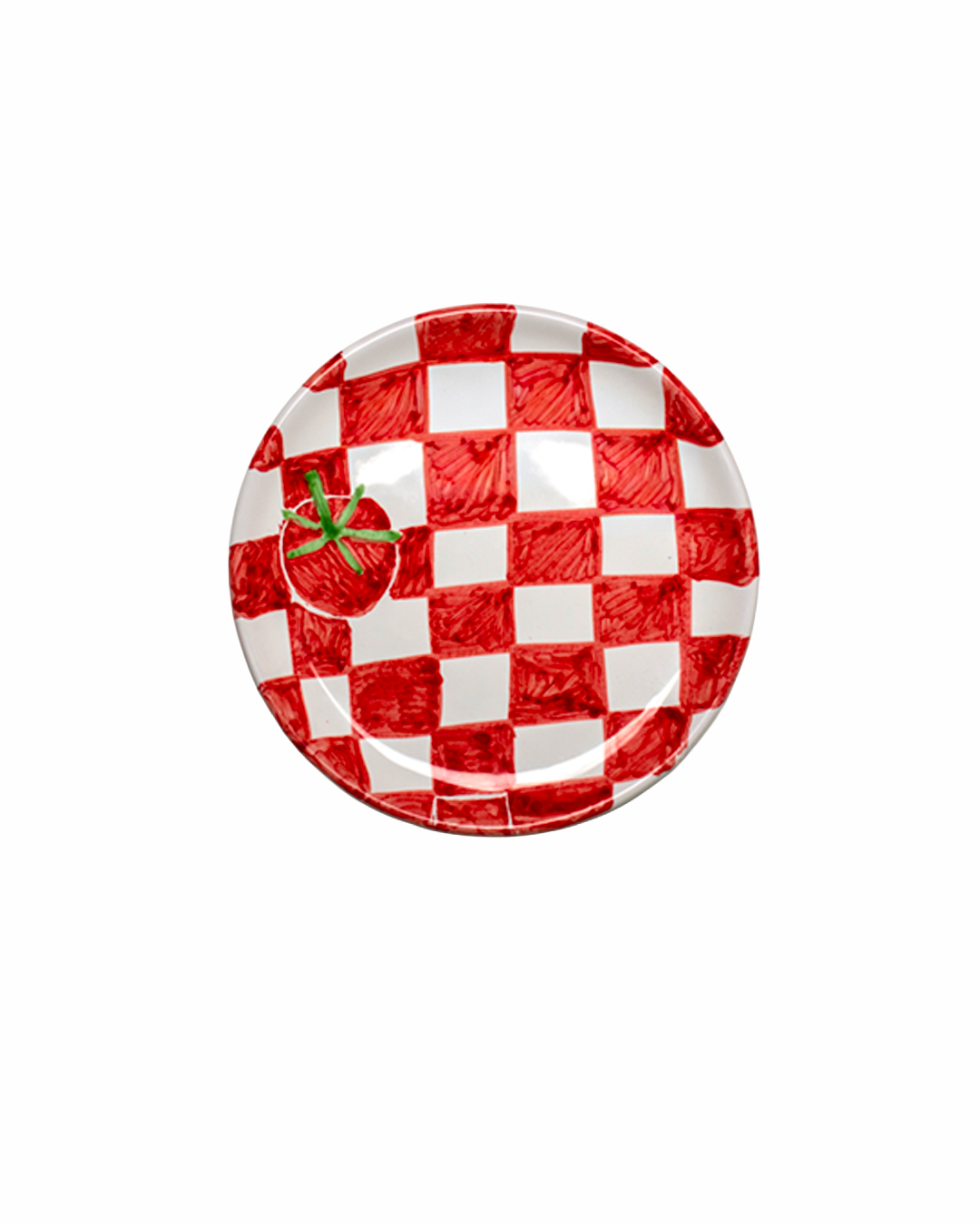 Picnic Plate - Chessboard Red