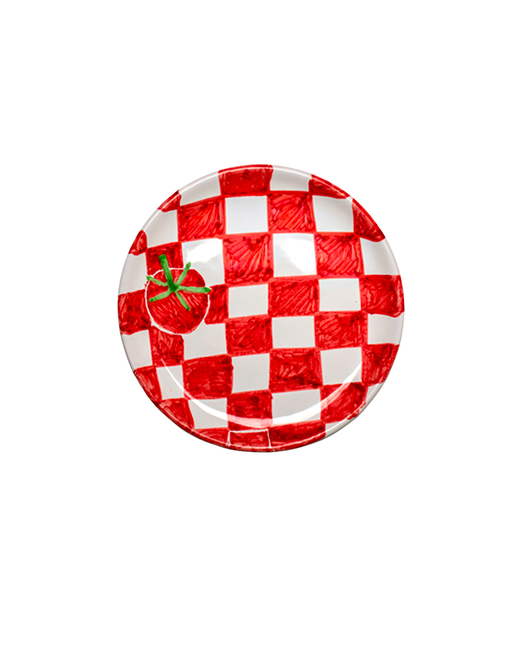 Picnic Plate - Chessboard Red