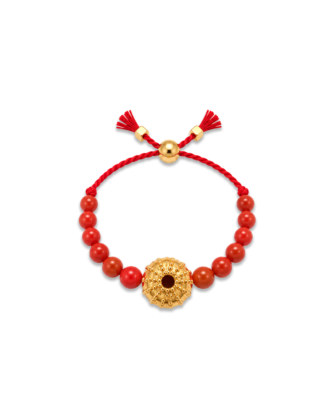 Cervoni Red Coral & Gold Bead Bracelet