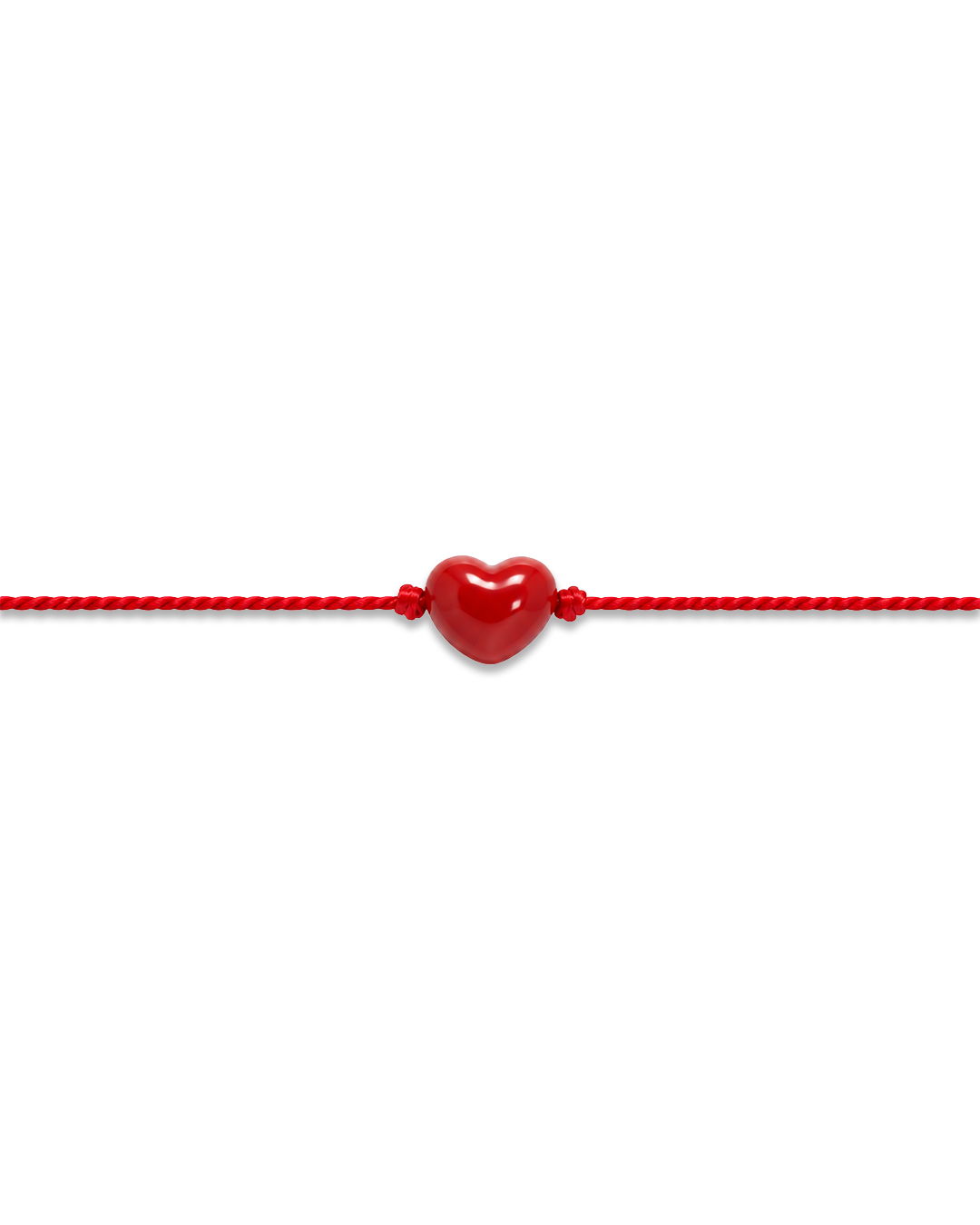 Santorin Cora Red Coral Heart Silk Bracelet