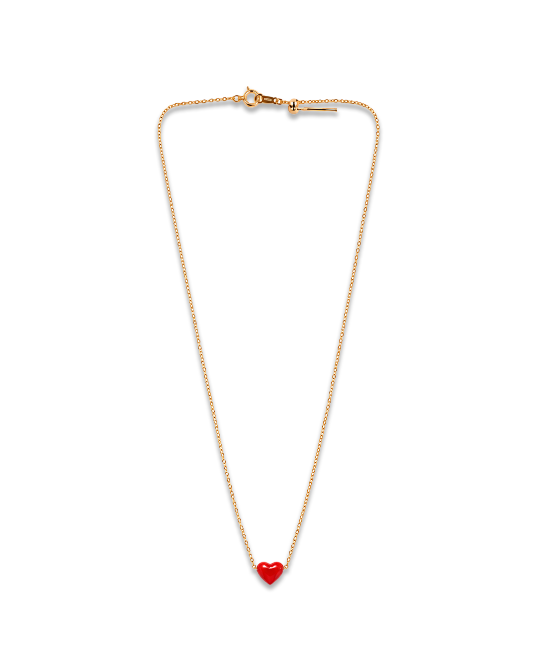 Porto Cervo Red Coral Heart Necklace