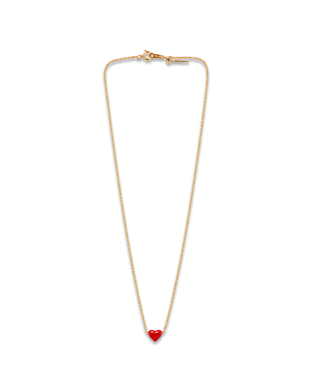 Porto Cervo Red Coral Heart Necklace