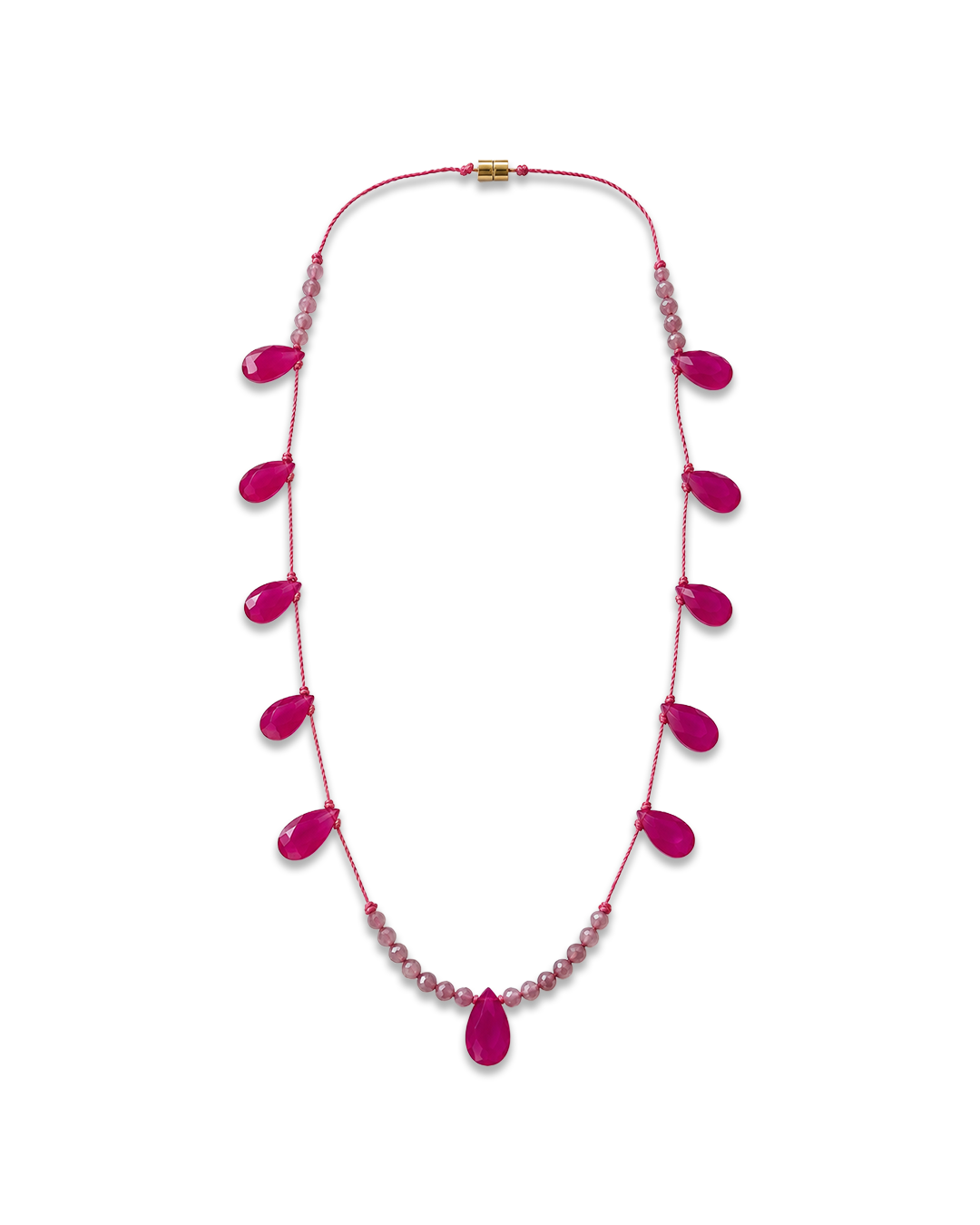 Rivero Jade & Ruby Drop Necklace
