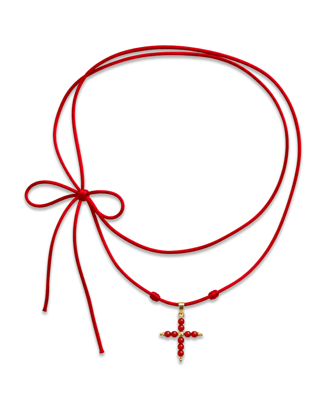 Custom Red Coral Thread Necklace