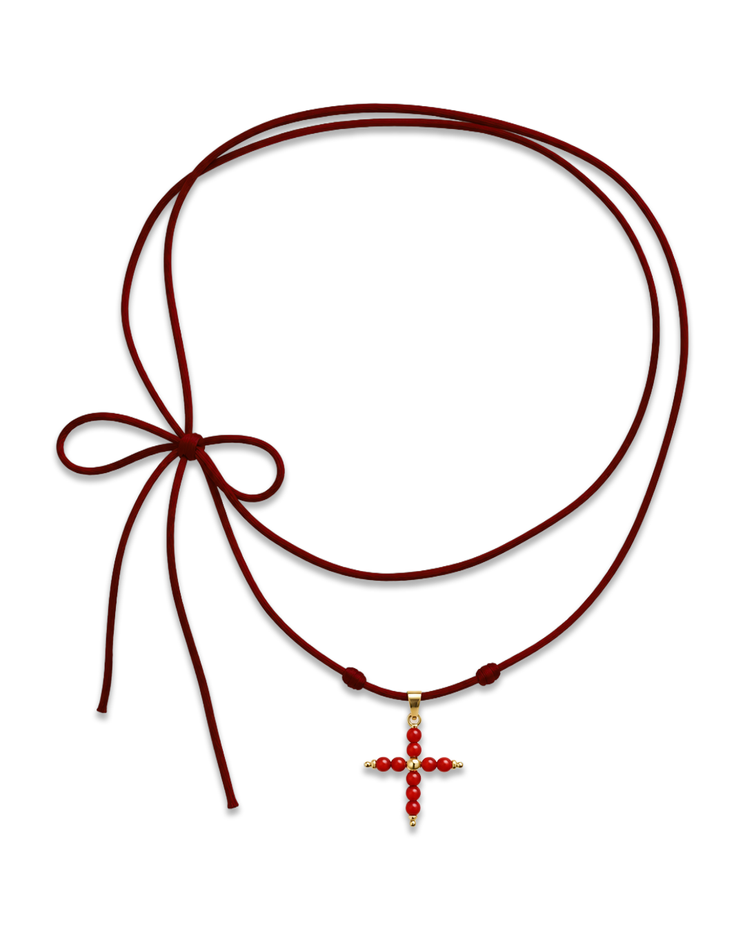 Custom Red Coral Thread Necklace