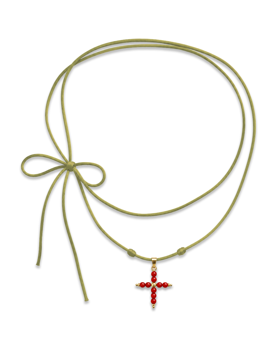 Custom Red Coral Thread Necklace