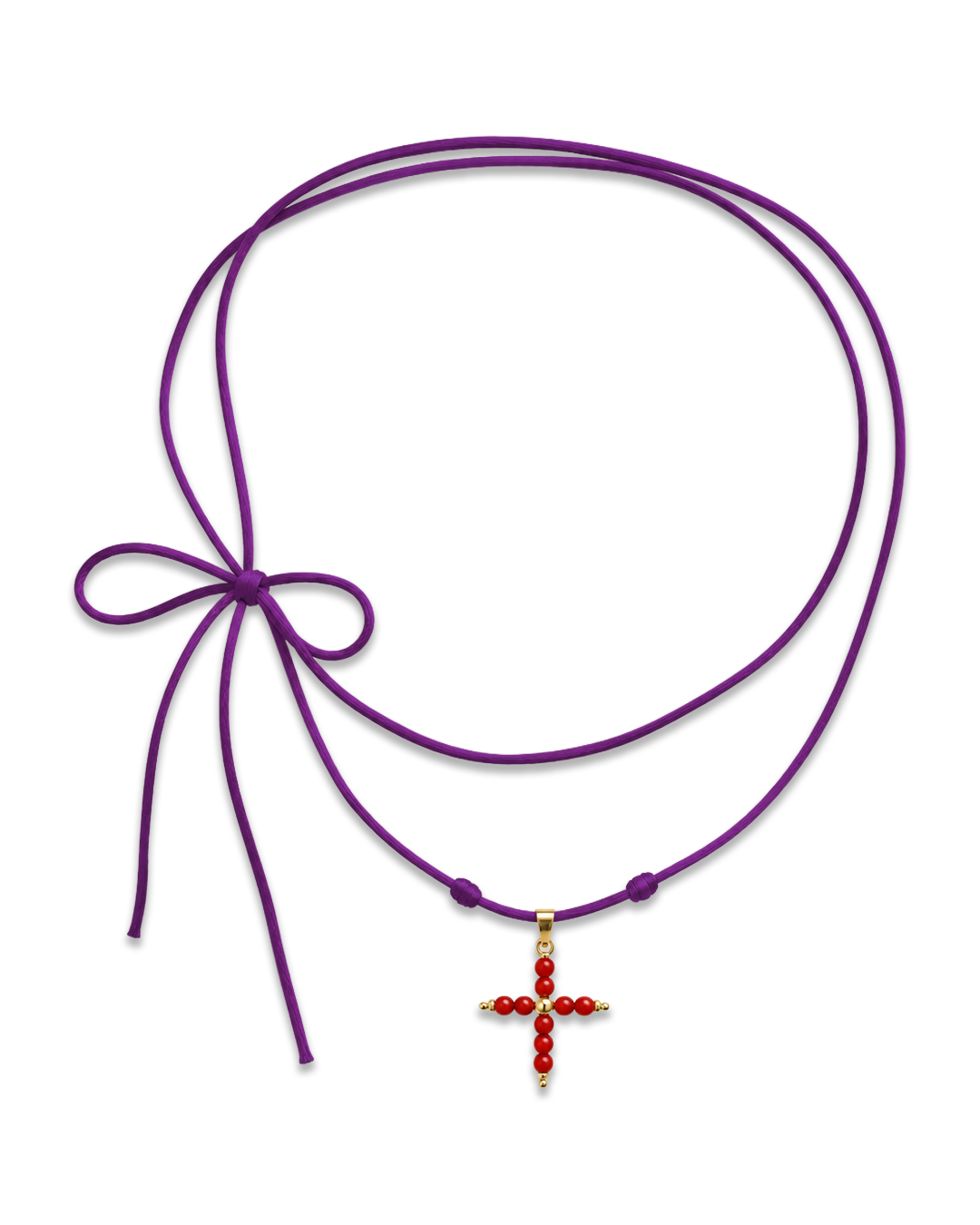 Custom Red Coral Thread Necklace