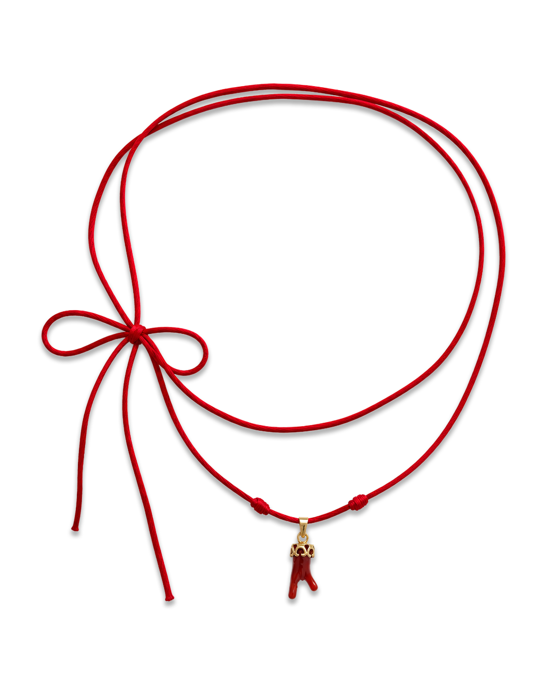 Custom Red Coral Thread Necklace